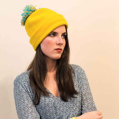 Bonnet pompon femme